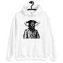 White unisex Hoodie with a black image of "Blackbeard the Pirate" this was published in Defoe, Daniel; Johnson, Charles (1736 - although Angus Konstam says the image is circa 1726)