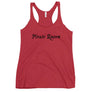 Red racerback tank top with "Pirate Queen" written on one horizontal row in white IM Fell font.