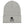 Grey beanie with Henry Every pirate flag which depicts a black skull in profile wearing a kerchief and an earring, above a saltire of two black crossed bones.