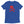 Royal Blue short sleeve t-shirt with Henry Every pirate flag which depicts a red skull in profile wearing a kerchief and an earring, above a saltire of two red crossed bone