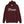 Maroon unisex Hoodie with word "Pirate" written horizontally in IM Fell font on the front and back of the hoodie. Lettering is in white.