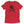 Red unisex short sleeve t-shirt with Henry Every pirate flag which depicts a black skull in profile wearing a kerchief and an earring, above a saltire of two black crossed bone