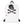 White minimalist backpack with Henry Every pirate flag which depicts a white skull in profile wearing a kerchief and an earring, above a saltire of two white crossed bones.