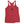 Crimson Red racerback tank top with black Jack Rackham pirate flag represented as a black skull above two black crossed swords, which contributed to the popularization of pirates worldwide