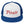 Stylish trucker cap with word "Pirate" written horizontally in IM Fell font on the front of cap. Cap brim is royal blue, front of cap is white, sides of cap are royal blue. All lettering is in Red.