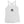 White racerback tank top with Henry Every pirate flag which depicts a black skull in profile wearing a kerchief and an earring, above a saltire of two black crossed bone