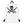 White minimalist backpack with Jack Rackham pirate flag represented as a black skull above two black crossed swords, which contributed to the popularization of pirates worldwide