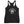 Black racerback tank top depicting white Mutineer Bay trademarked logo on the front.