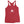 Red racerback tank top with Henry Every pirate flag which depicts a white skull in profile wearing a kerchief and an earring, above a saltire of two white crossed bone