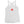 White racerback tank top with Jack Rackham pirate flag represented as a red skull above two red crossed swords, which contributed to the popularization of pirates worldwide