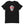 Black short sleeve t-shirt with "Pirates Honor Loyalty" written horizontally transposed over skull outline. Lettering is in red and skull is in white.