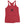 Red racerback tank top with Henry Every pirate flag which depicts a black skull in profile wearing a kerchief and an earring, above a saltire of two black crossed bone