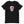 Black short sleeve t-shirt with "Pirates Honor Loyalty" written horizontally transposed over skull outline. Lettering is in red and skull is in white.