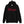 Black unisex Hoodie with word "Pirate" written horizontally in IM Fell font on the front and back of the hoodie. Lettering is in Red.