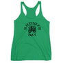 Green racerback tank top depicting black Mutineer Bay trademarked logo on the front.
