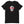 Black short sleeve t-shirt with "Pirates Honor Loyalty" written horizontally transposed over skull outline. Lettering is in red and skull is in white.