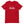 Red unisex t-shirt with wording "Salty" written on one horizontal row in IM Fell font on the front. Lettering is in White.