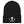 Black beanie depicting the pirate flag of Stede Bonnet "The Gentleman Pirate" represented as a white skull above a horizontal long bone between a heart and a dagger, all on a black field.